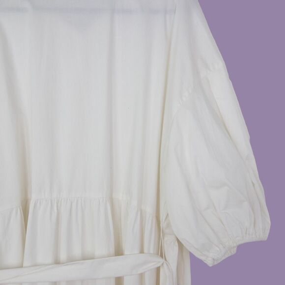 NEW Eloquii white Puff Sleeve Button Down Dress, 16 - Picture 13 of 15